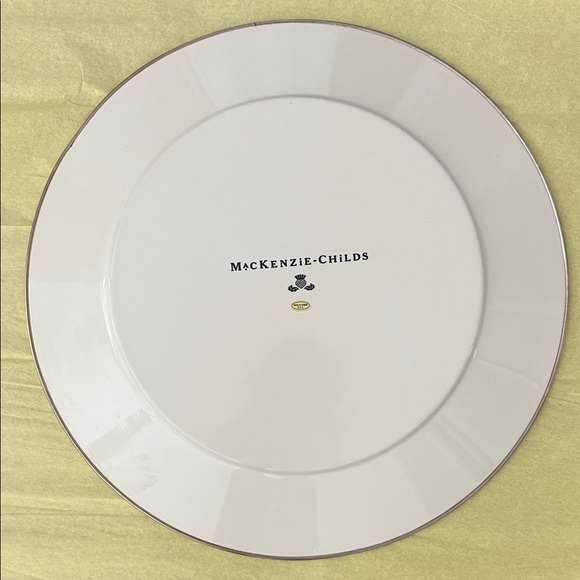 Mackenzie Childs Buttercup Yellow Polka Dot Charger Plate Platter 16in RARE - Picture 3 of 8